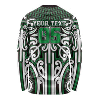 Custom Aotearoa Ngai Tahu Long Sleeve Shirt Maori Tribal Pattern Mix Poutama LT05 - Polynesian Pride