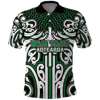 Custom Aotearoa Ngai Tahu Polo Shirt Maori Tribal Pattern Mix Poutama LT05 Green - Polynesian Pride