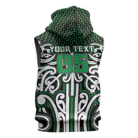 Custom Aotearoa Ngai Tahu Sleeveless Hoodie Maori Tribal Pattern Mix Poutama