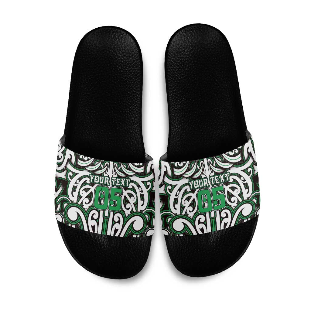 Custom Aotearoa Ngai Tahu Slide Sandals Maori Tribal Pattern Mix Poutama