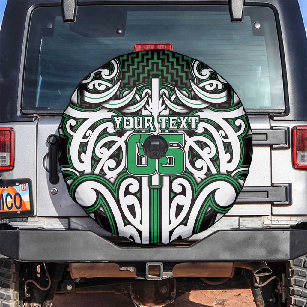 Custom Aotearoa Ngai Tahu Spare Tire Cover Maori Tribal Pattern Mix Poutama LT05 Green - Polynesian Pride