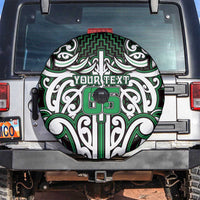 Custom Aotearoa Ngai Tahu Spare Tire Cover Maori Tribal Pattern Mix Poutama LT05 Green - Polynesian Pride