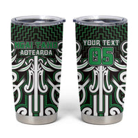 Custom Aotearoa Ngai Tahu Tumbler Cup Maori Tribal Pattern Mix Poutama LT05 Green - Polynesian Pride