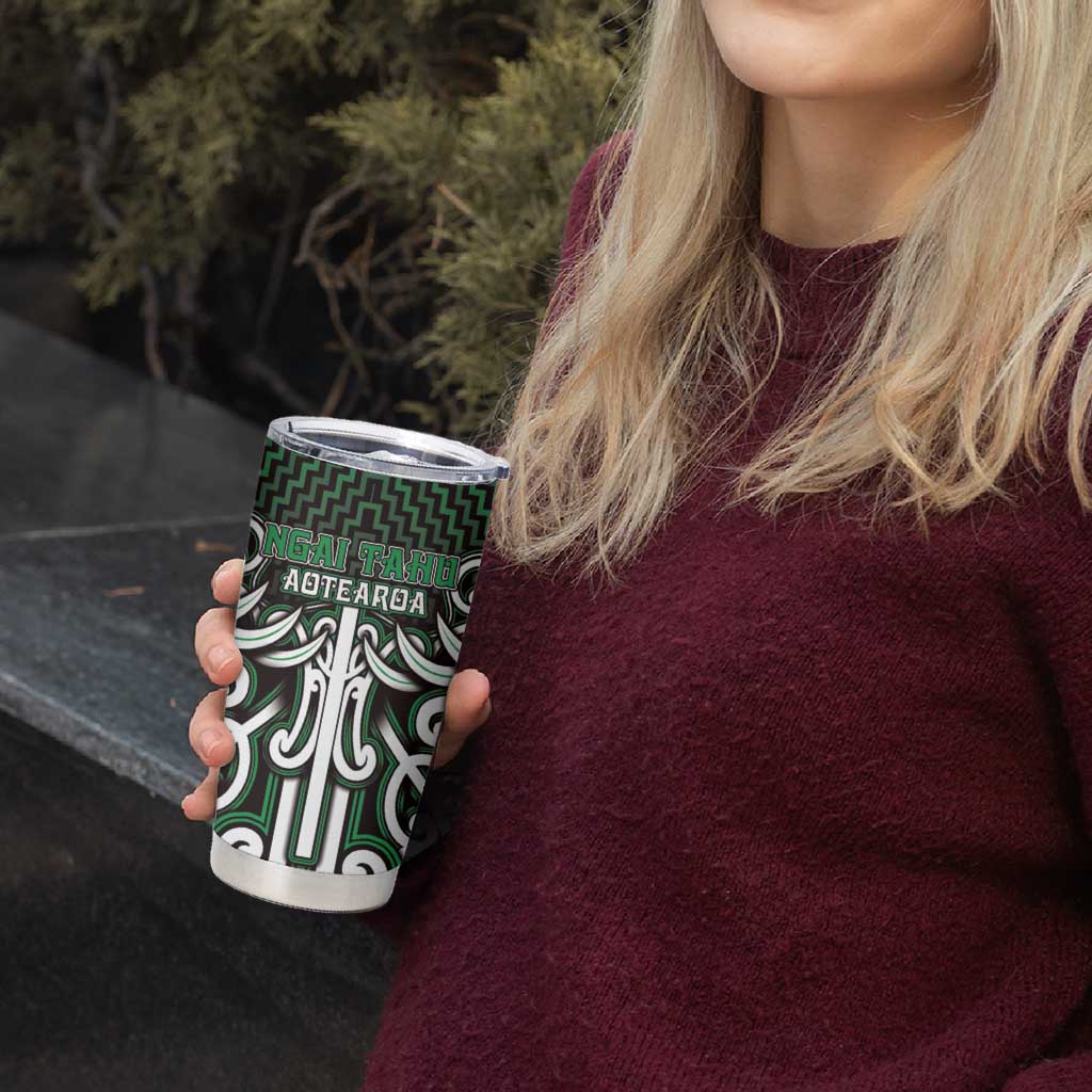 Custom Aotearoa Ngai Tahu Tumbler Cup Maori Tribal Pattern Mix Poutama LT05 - Polynesian Pride