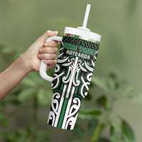 Custom Aotearoa Ngai Tahu Tumbler With Handle Maori Tribal Pattern Mix Poutama LT05 - Polynesian Pride