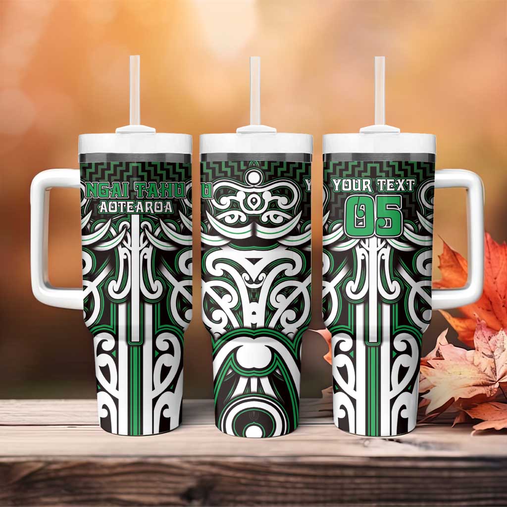 Custom Aotearoa Ngai Tahu Tumbler With Handle Maori Tribal Pattern Mix Poutama LT05 - Polynesian Pride