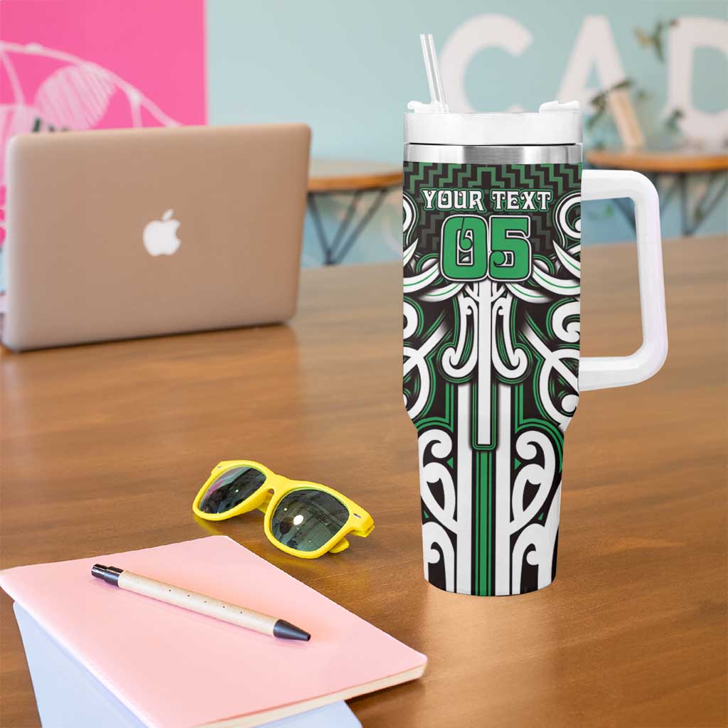 Custom Aotearoa Ngai Tahu Tumbler With Handle Maori Tribal Pattern Mix Poutama LT05 - Polynesian Pride