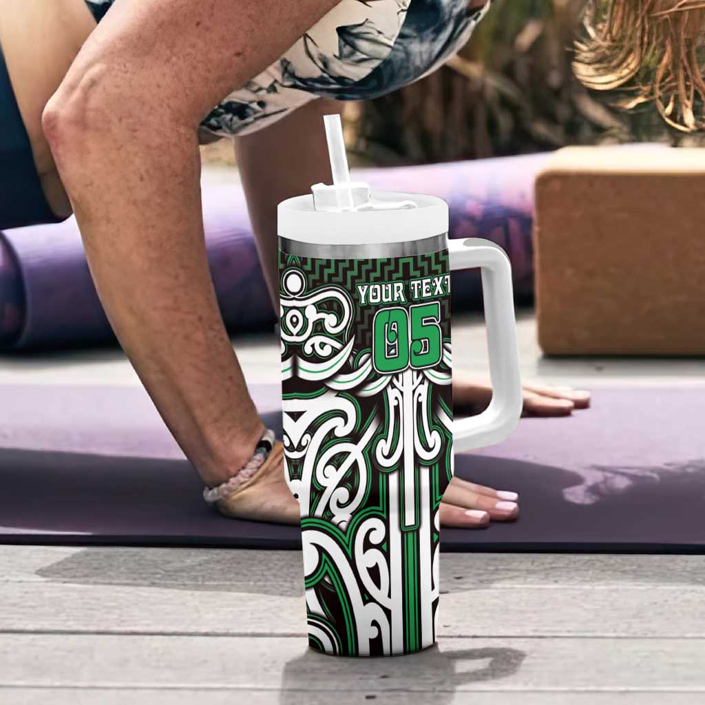 Custom Aotearoa Ngai Tahu Tumbler With Handle Maori Tribal Pattern Mix Poutama LT05 - Polynesian Pride