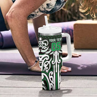 Custom Aotearoa Ngai Tahu Tumbler With Handle Maori Tribal Pattern Mix Poutama LT05 - Polynesian Pride