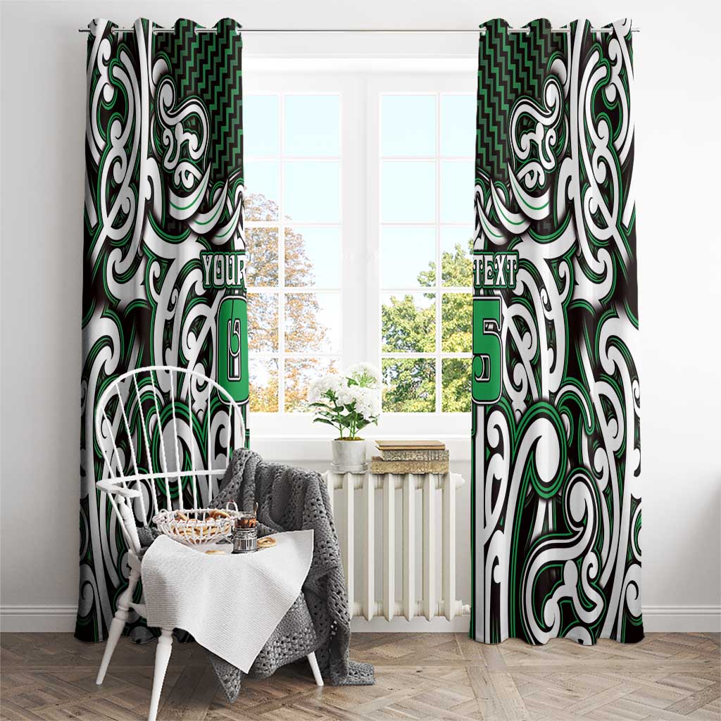 Custom Aotearoa Ngai Tahu Window Curtain Maori Tribal Pattern Mix Poutama