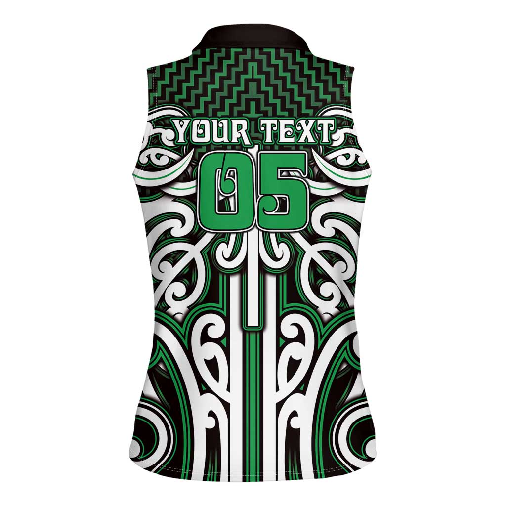 Custom Aotearoa Ngai Tahu Women Sleeveless Polo Shirt Maori Tribal Pattern Mix Poutama LT05 - Polynesian Pride