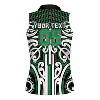 Custom Aotearoa Ngai Tahu Women Sleeveless Polo Shirt Maori Tribal Pattern Mix Poutama LT05 - Polynesian Pride