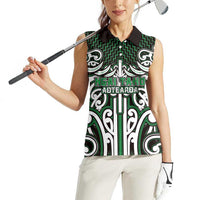 Custom Aotearoa Ngai Tahu Women Sleeveless Polo Shirt Maori Tribal Pattern Mix Poutama LT05 - Polynesian Pride