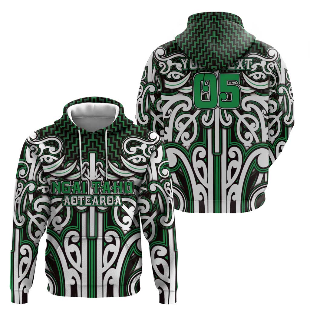Custom Aotearoa Ngai Tahu Zip Hoodie Maori Tribal Pattern Mix Poutama