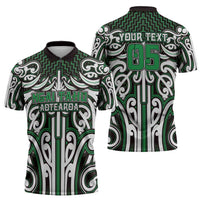 Custom Aotearoa Ngai Tahu Zipper Polo Shirt Maori Tribal Pattern Mix Poutama