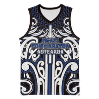 Custom Aotearoa Ngati Tuwharetoa Basketball Jersey Maori Tribal Pattern Mix Poutama