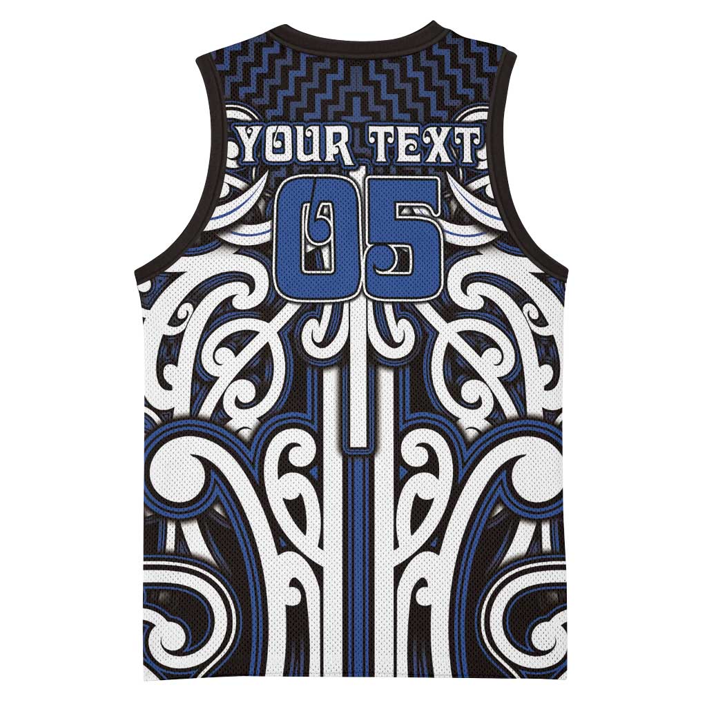 Custom Aotearoa Ngati Tuwharetoa Basketball Jersey Maori Tribal Pattern Mix Poutama