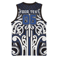 Custom Aotearoa Ngati Tuwharetoa Basketball Jersey Maori Tribal Pattern Mix Poutama