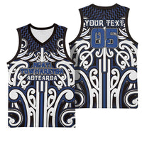 Custom Aotearoa Ngati Tuwharetoa Basketball Jersey Maori Tribal Pattern Mix Poutama