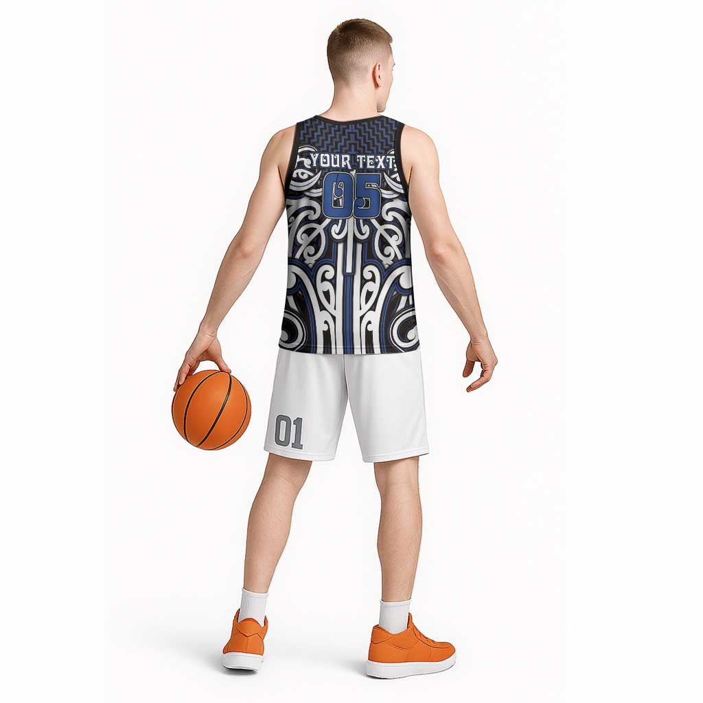 Custom Aotearoa Ngati Tuwharetoa Basketball Jersey Maori Tribal Pattern Mix Poutama