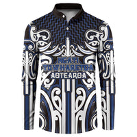 Custom Aotearoa Ngati Tuwharetoa Button Sweatshirt Maori Tribal Pattern Mix Poutama
