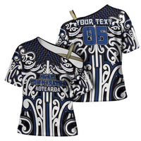 Custom Aotearoa Ngati Tuwharetoa Cross Shoulder Shirt Maori Tribal Pattern Mix Poutama LT05 - Polynesian Pride