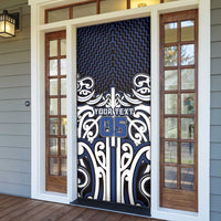 Custom Aotearoa Ngati Tuwharetoa Door Cover Maori Tribal Pattern Mix Poutama