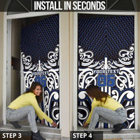 Custom Aotearoa Ngati Tuwharetoa Door Cover Maori Tribal Pattern Mix Poutama