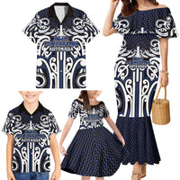 Custom Aotearoa Ngati Tuwharetoa Family Matching Mermaid Dress and Hawaiian Shirt Maori Tribal Pattern Mix Poutama