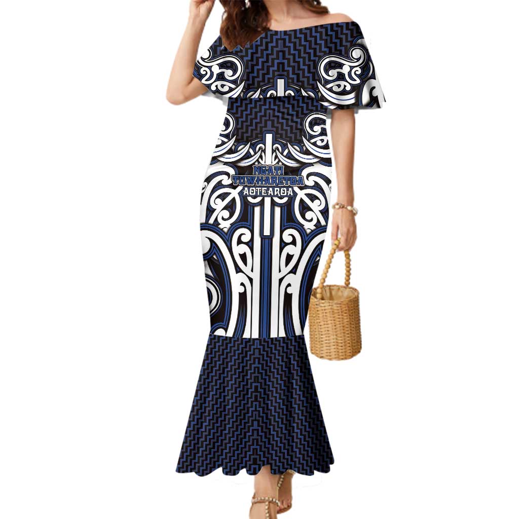 Custom Aotearoa Ngati Tuwharetoa Family Matching Mermaid Dress and Hawaiian Shirt Maori Tribal Pattern Mix Poutama