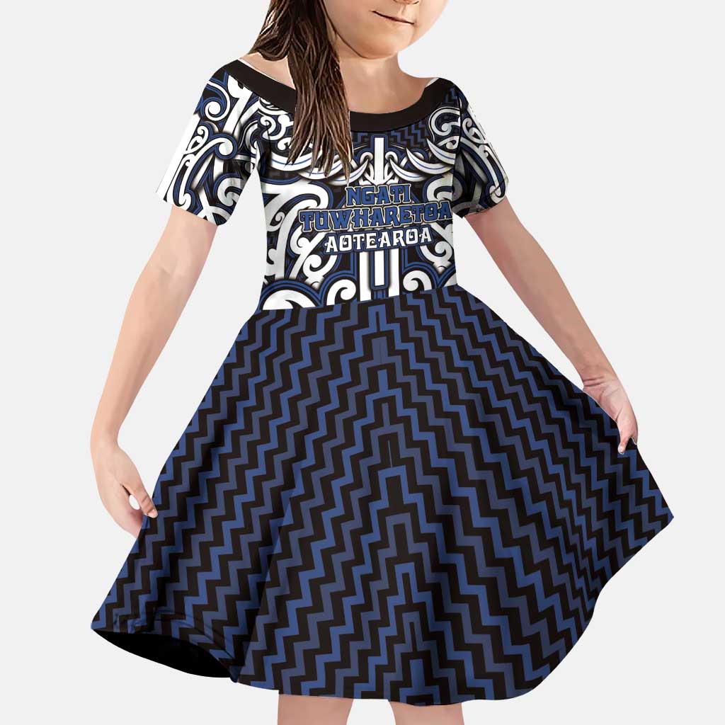 Custom Aotearoa Ngati Tuwharetoa Family Matching Off Shoulder Maxi Dress and Hawaiian Shirt Maori Tribal Pattern Mix Poutama