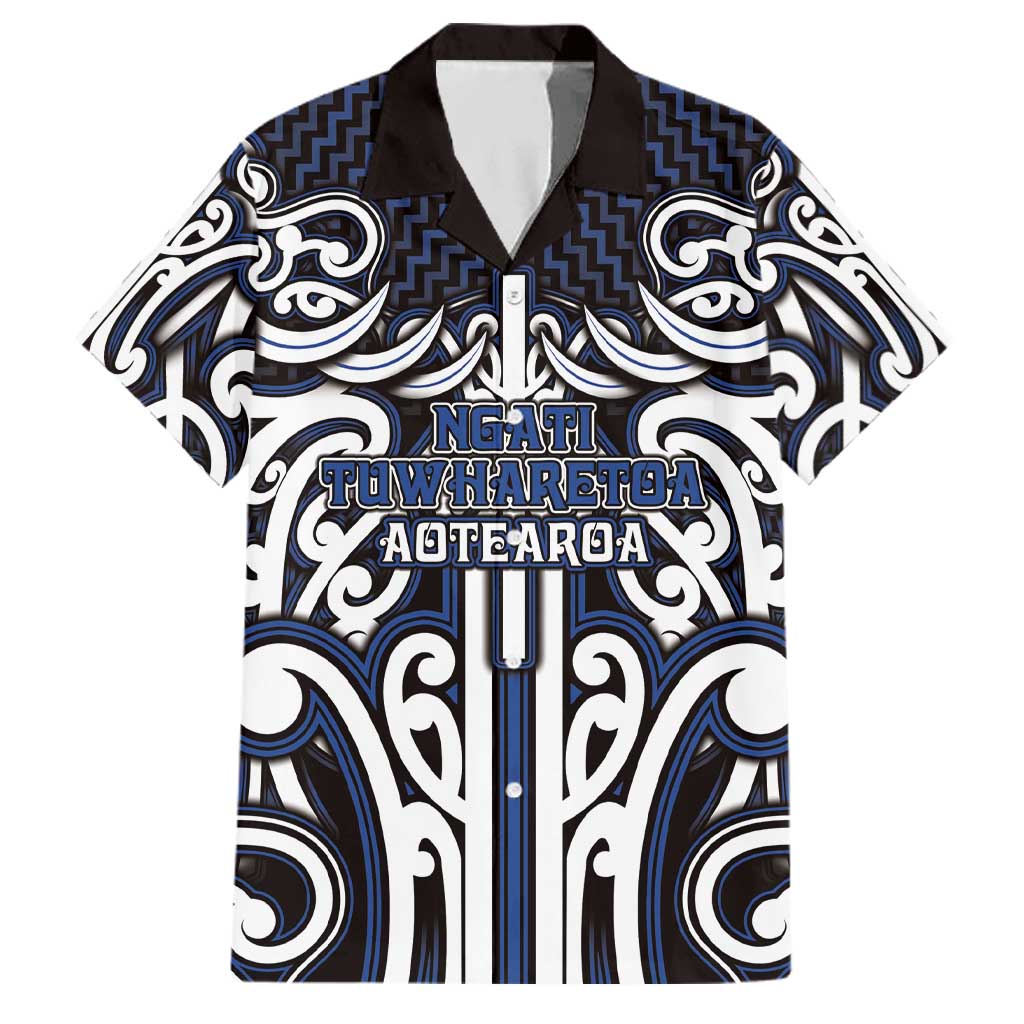 Custom Aotearoa Ngati Tuwharetoa Family Matching Off Shoulder Short Dress and Hawaiian Shirt Maori Tribal Pattern Mix Poutama