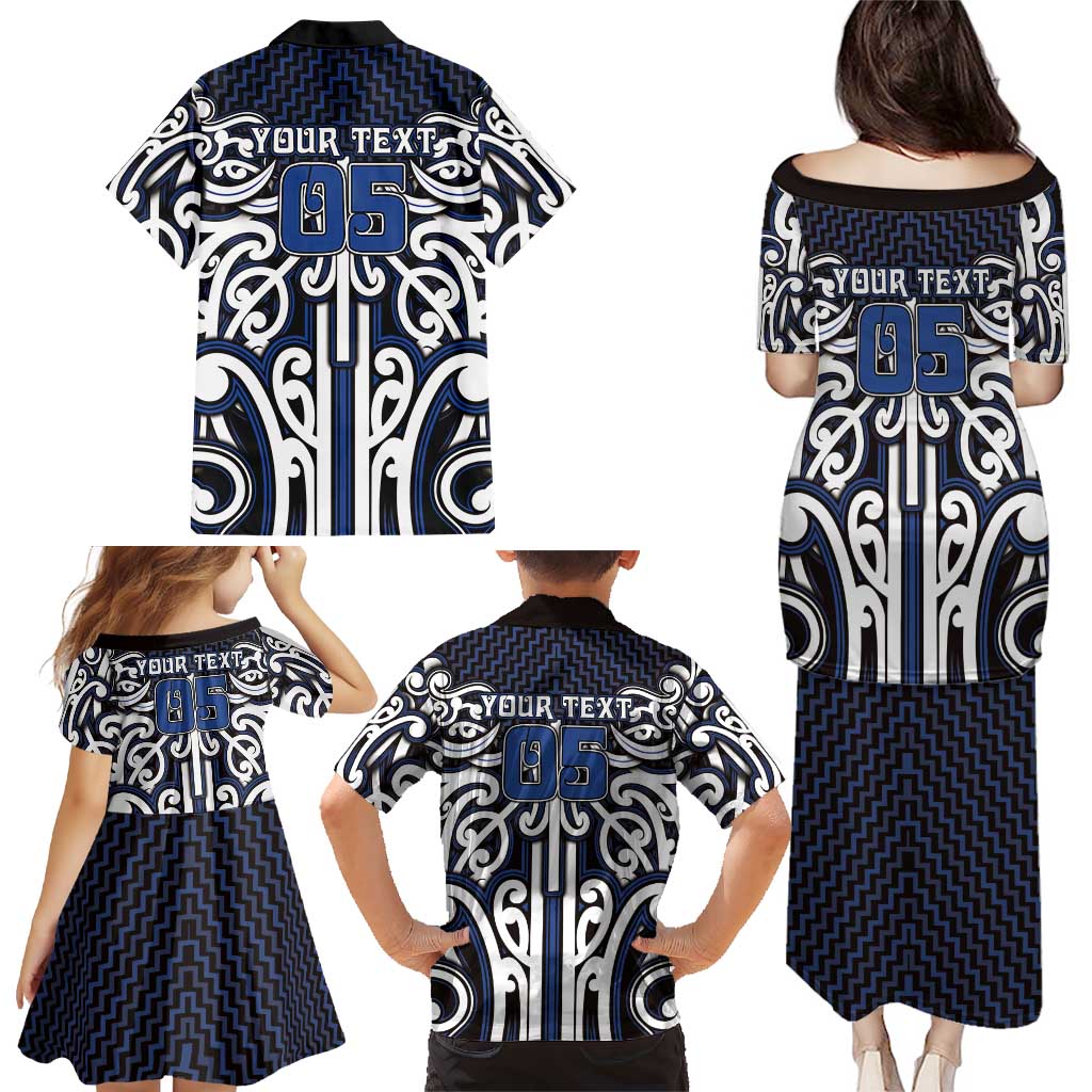 Custom Aotearoa Ngati Tuwharetoa Family Matching Puletasi and Hawaiian Shirt Maori Tribal Pattern Mix Poutama