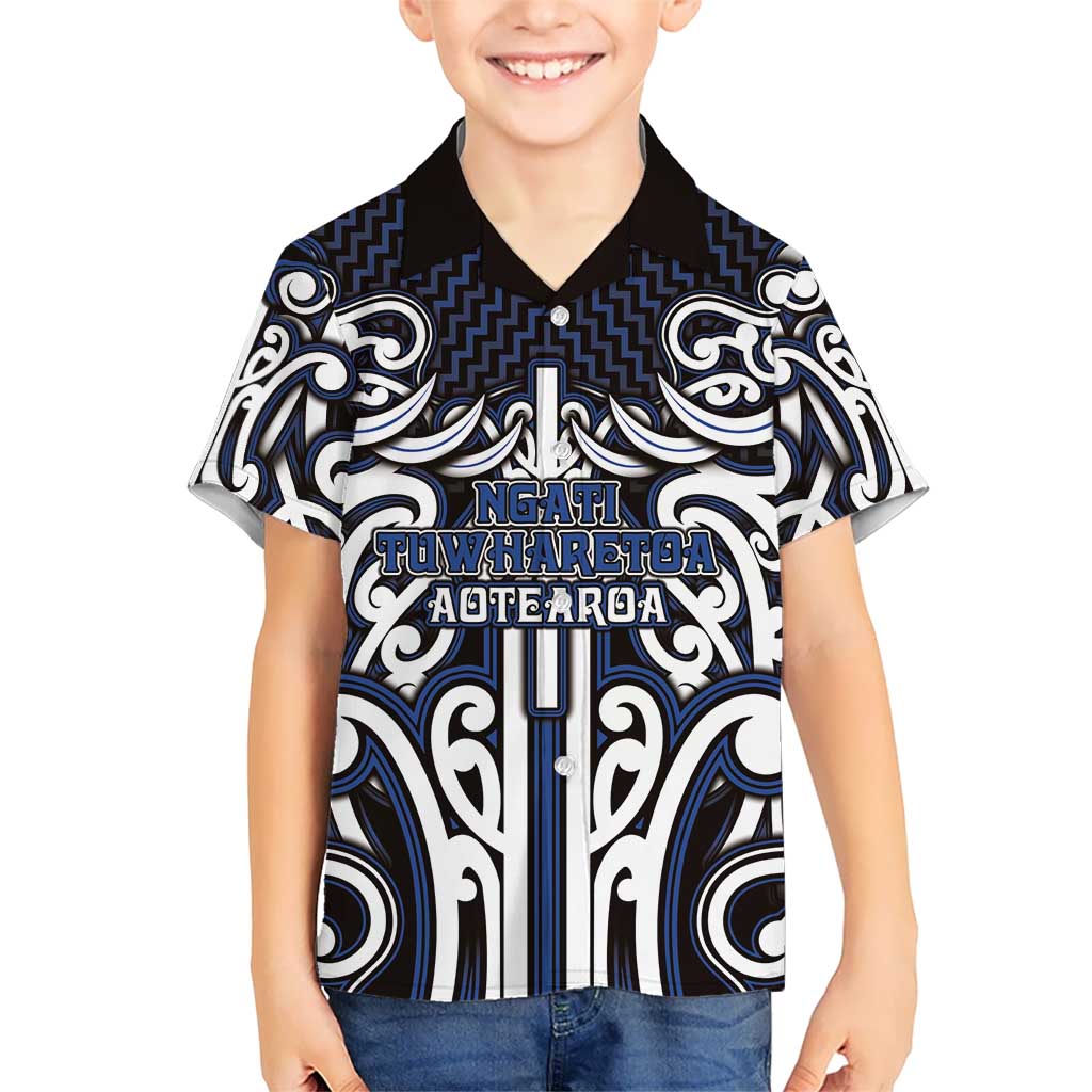 Custom Aotearoa Ngati Tuwharetoa Family Matching Puletasi and Hawaiian Shirt Maori Tribal Pattern Mix Poutama