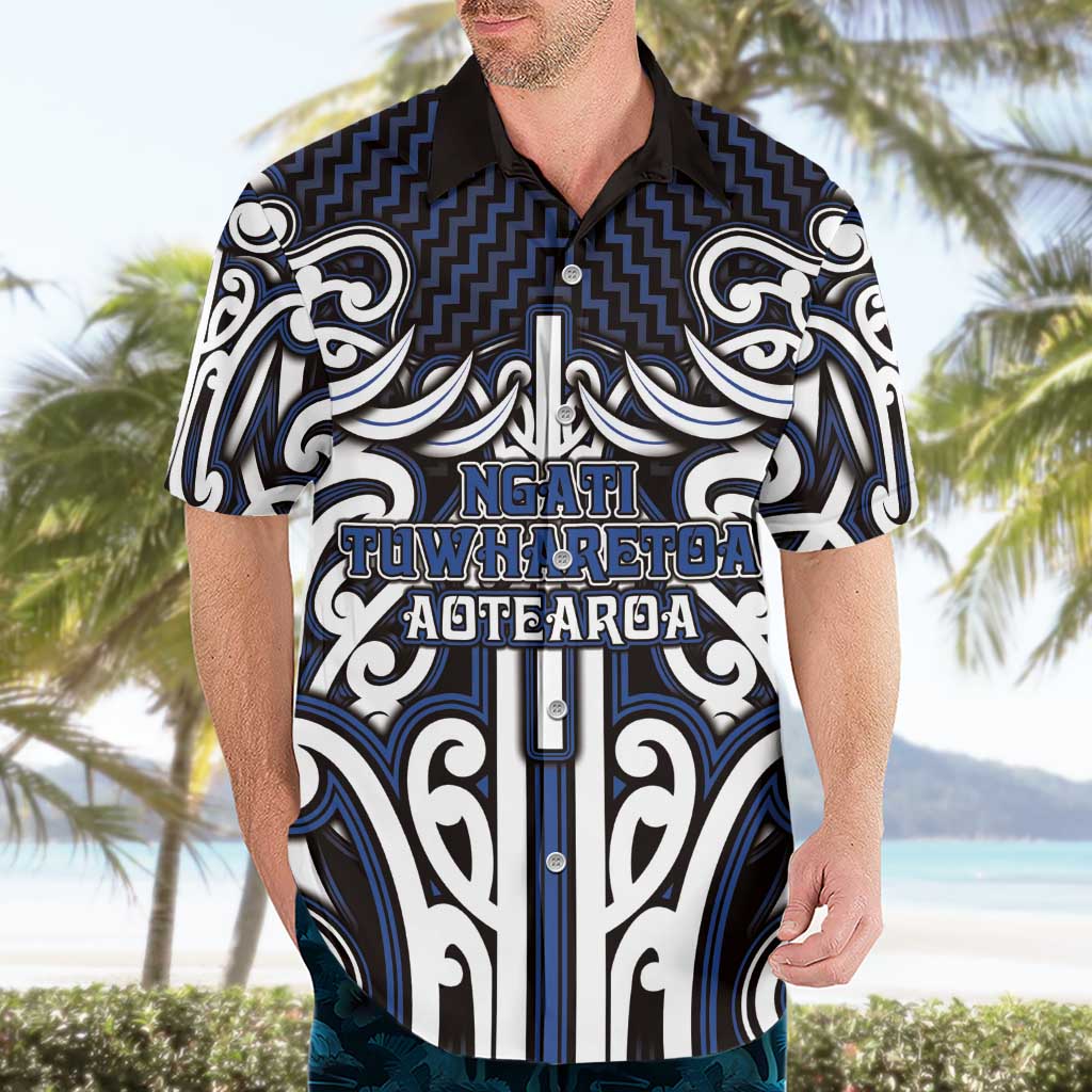 Custom Aotearoa Ngati Tuwharetoa Hawaiian Shirt Maori Tribal Pattern Mix Poutama