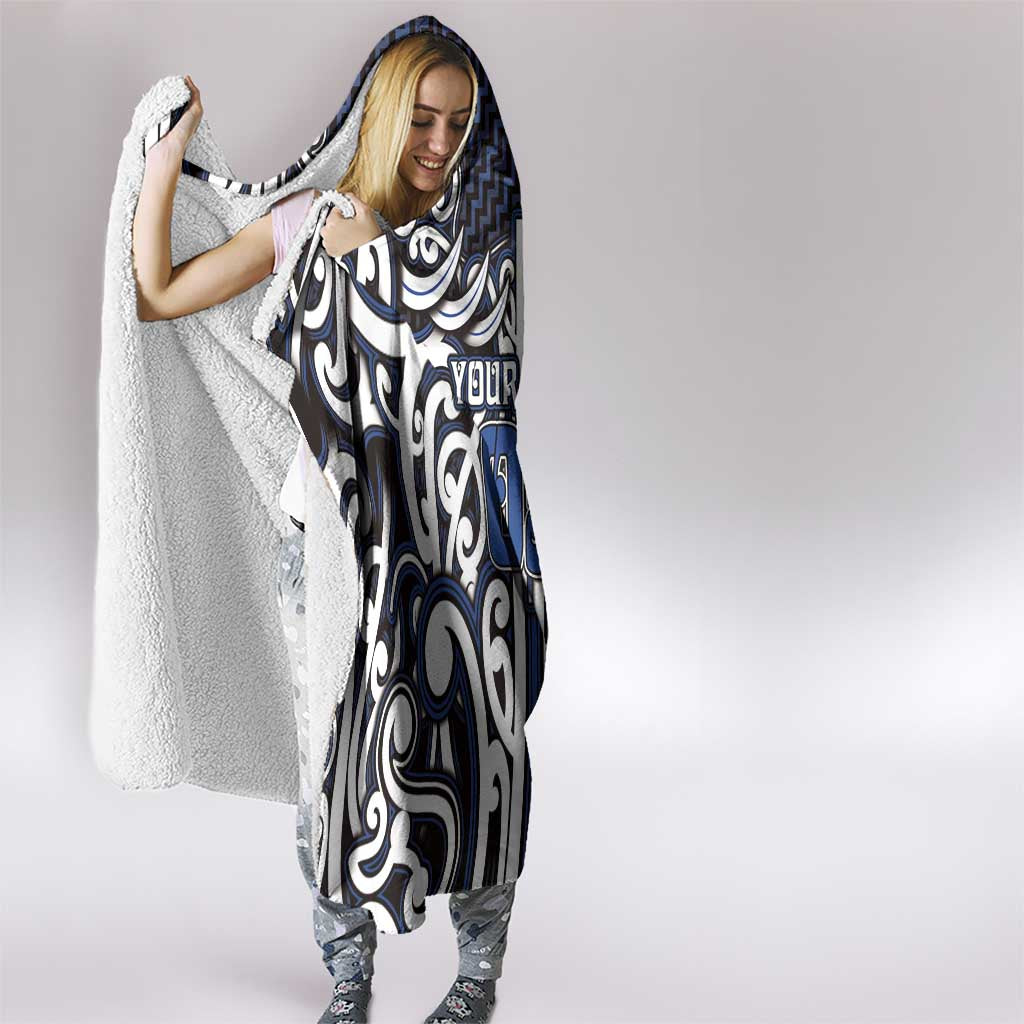 Custom Aotearoa Ngati Tuwharetoa Hooded Blanket Maori Tribal Pattern Mix Poutama
