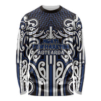 Custom Aotearoa Ngati Tuwharetoa Long Sleeve Shirt Maori Tribal Pattern Mix Poutama