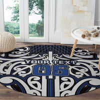 Custom Aotearoa Ngati Tuwharetoa Round Carpet Maori Tribal Pattern Mix Poutama LT05 - Polynesian Pride