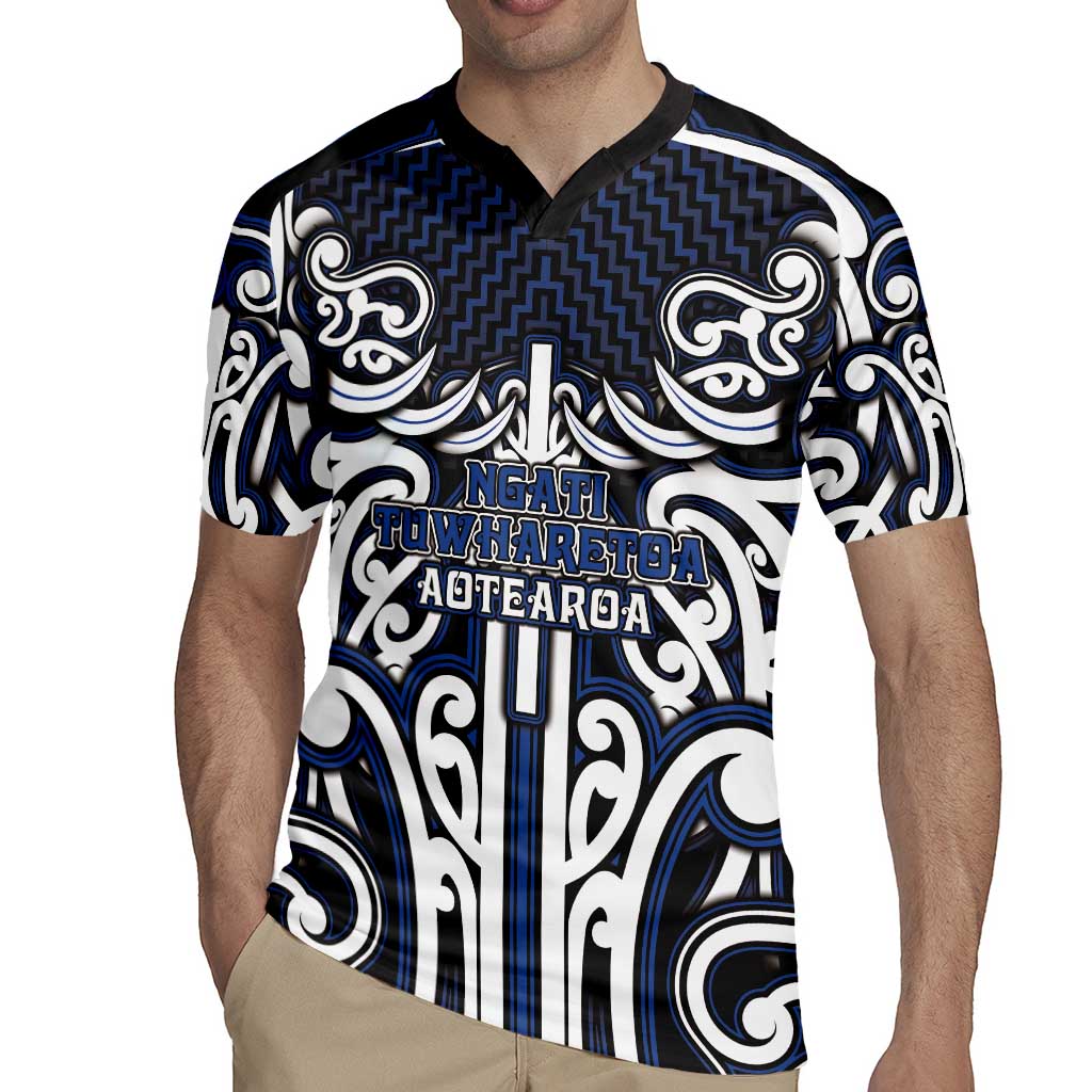 Custom Aotearoa Ngati Tuwharetoa Rugby Jersey Maori Tribal Pattern Mix Poutama