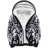 Custom Aotearoa Ngati Tuwharetoa Sherpa Hoodie Maori Tribal Pattern Mix Poutama