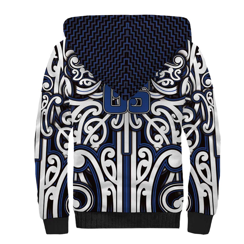 Custom Aotearoa Ngati Tuwharetoa Sherpa Hoodie Maori Tribal Pattern Mix Poutama