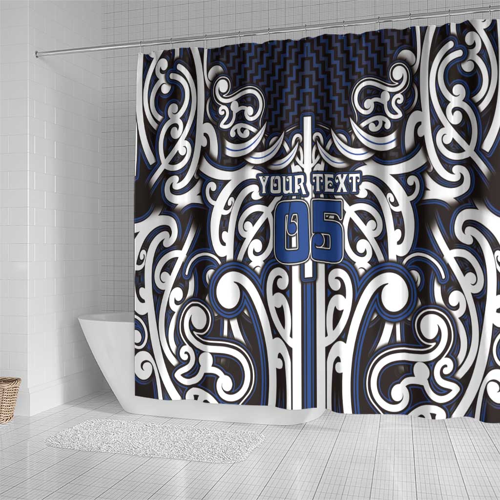 Custom Aotearoa Ngati Tuwharetoa Shower Curtain Maori Tribal Pattern Mix Poutama