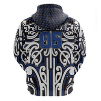 Custom Aotearoa Ngati Tuwharetoa Zip Hoodie Maori Tribal Pattern Mix Poutama