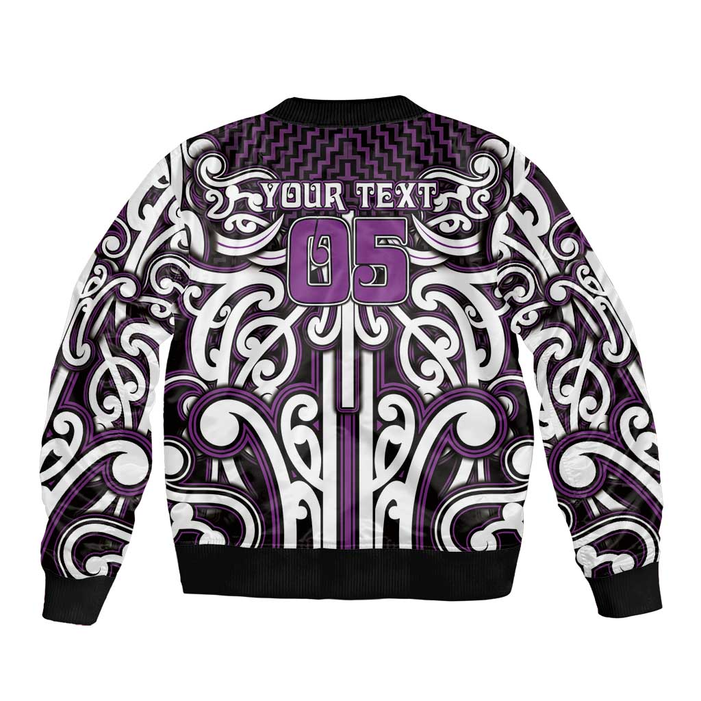Custom Aotearoa Rangitane Bomber Jacket Maori Tribal Pattern Mix Poutama LT05 - Polynesian Pride