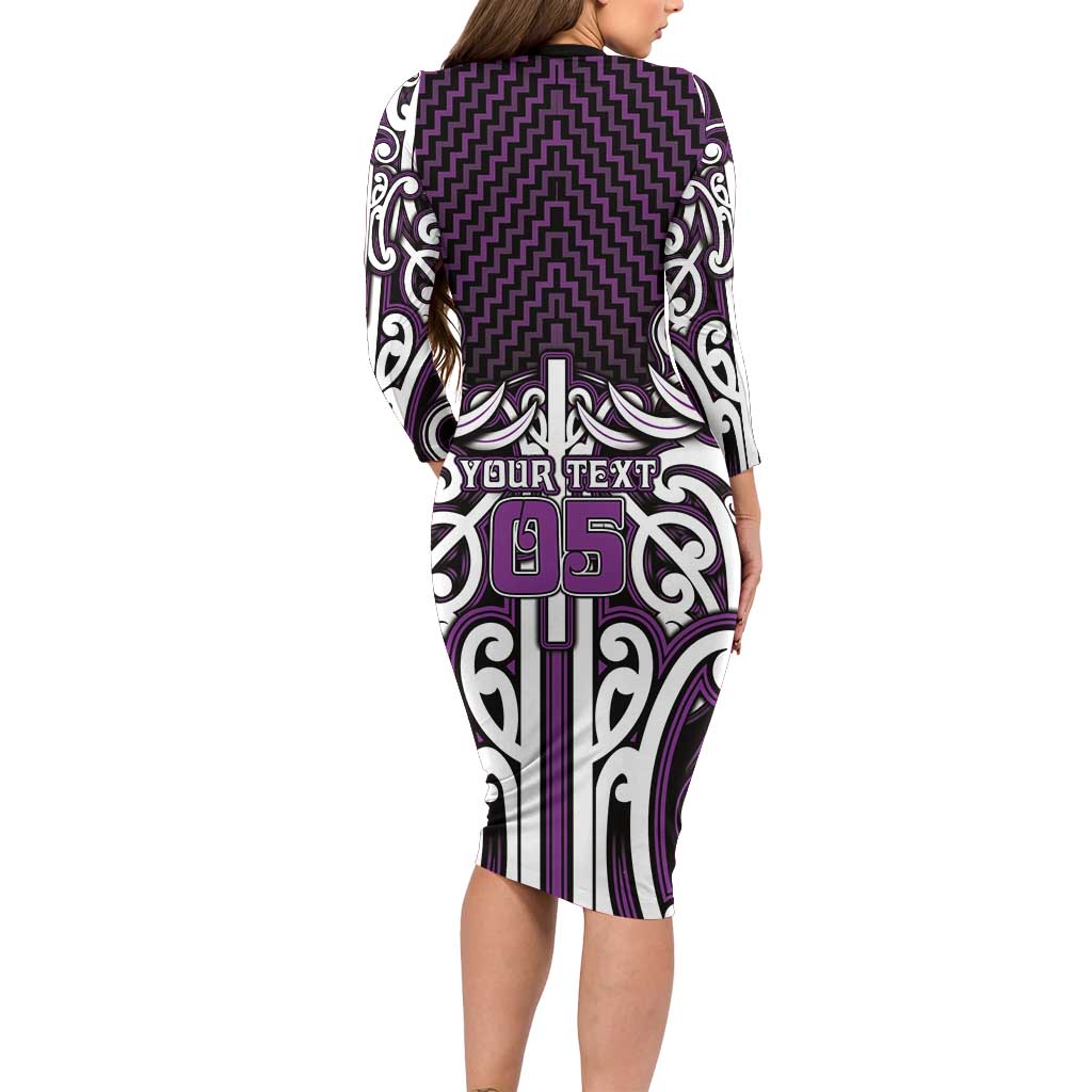 Custom Aotearoa Rangitane Family Matching Long Sleeve Bodycon Dress and Hawaiian Shirt Maori Tribal Pattern Mix Poutama LT05 - Polynesian Pride