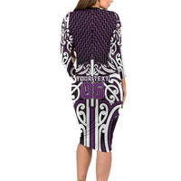 Custom Aotearoa Rangitane Family Matching Long Sleeve Bodycon Dress and Hawaiian Shirt Maori Tribal Pattern Mix Poutama LT05 - Polynesian Pride