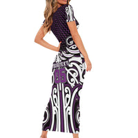 Custom Aotearoa Rangitane Family Matching Short Sleeve Bodycon Dress and Hawaiian Shirt Maori Tribal Pattern Mix Poutama