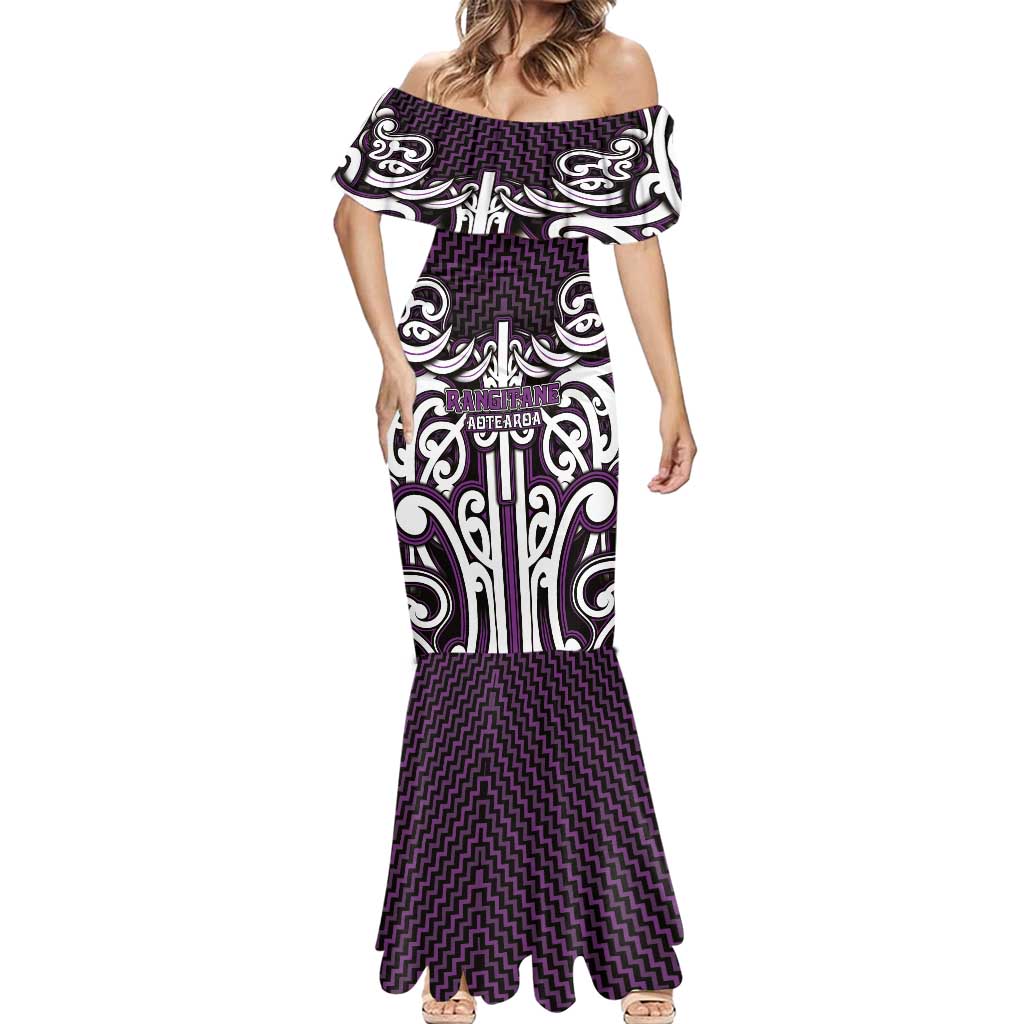 Custom Aotearoa Rangitane Mermaid Dress Maori Tribal Pattern Mix Poutama LT05 - Polynesian Pride
