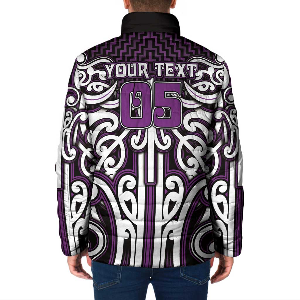 Custom Aotearoa Rangitane Padded Jacket Maori Tribal Pattern Mix Poutama LT05 - Polynesian Pride