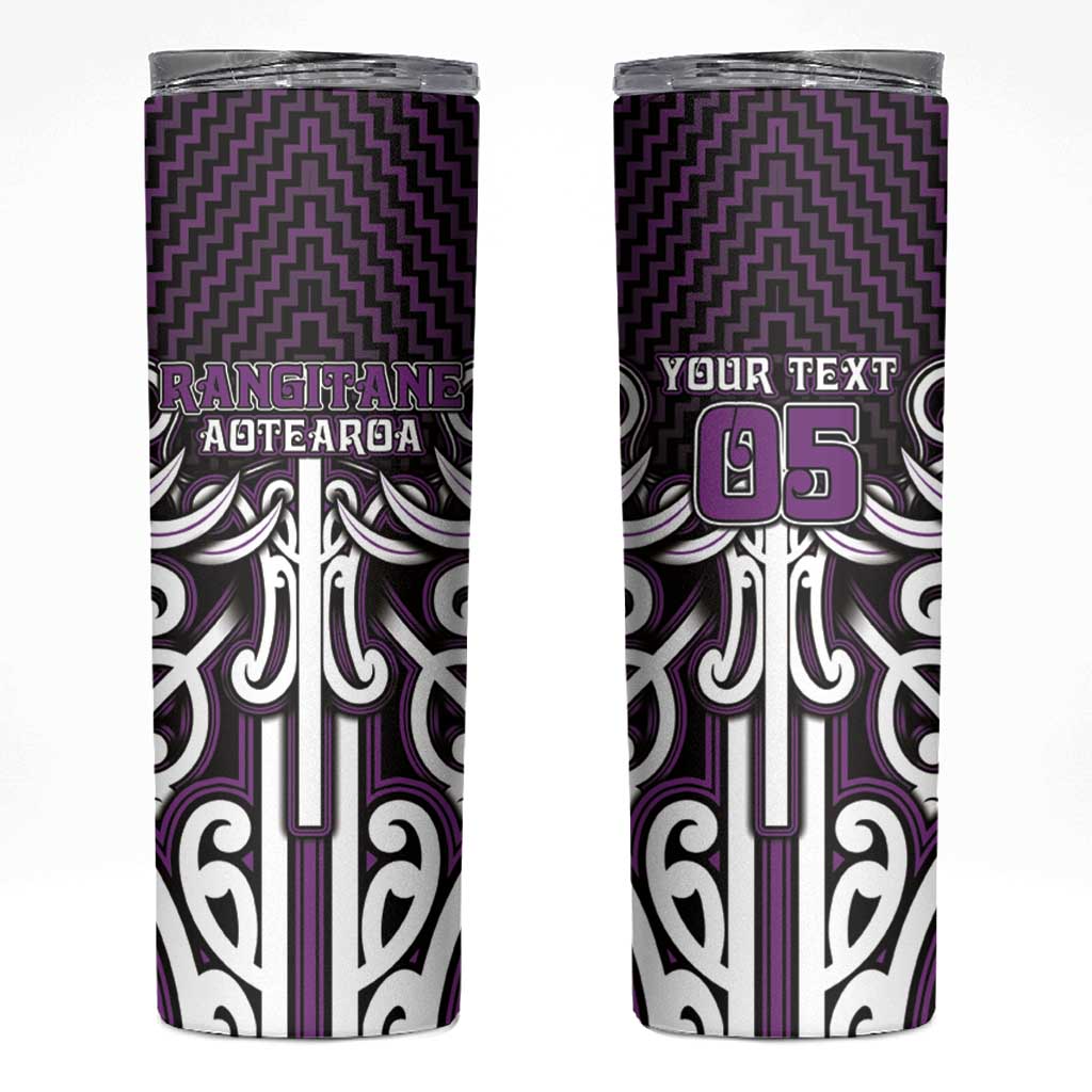 Custom Aotearoa Rangitane Skinny Tumbler Maori Tribal Pattern Mix Poutama